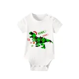 Christmas Matching Family Pajamas Dinosaur Rawr Fala Gray Short Pajamas Set