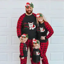 Christmas Matching Family Pajamas Here Comes Santa Paws Black Pajamas Set