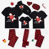 Christmas Matching Family Pajamas Skating Bear Merry Christmas Black Pajamas Set