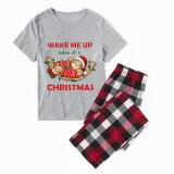 Christmas Matching Family Pajamas Wake Me Up When It's Christmas White Short Pajamas Set