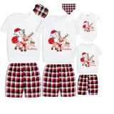 Christmas Matching Family Pajamas Merry Christmas Penguin Deer Gray Short Pajamas Set