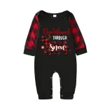 Christmas Matching Family Pajamas Dachshund Through the Snow Plaids Black Pajamas Set