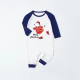 Christmas Matching Family Pajamas Skating Bear Merry Christmas Blue Pajamas Set
