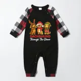 Christmas Matching Family Pajamas Dachshund Through the Snow Three Pets Red Pajamas Set