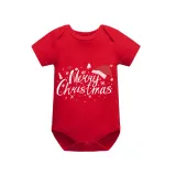 Christmas Matching Family Pajamas Luminous Glowing Merry Christmas Hat Short Pajamas Set