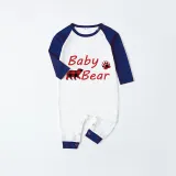 Christmas Matching Family Pajamas Papa Mama and Baby Bear Family Blue Pajamas Set