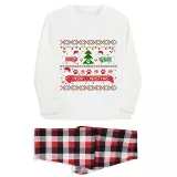 Christmas Matching Family Pajamas Merry Christmas Dachshund Print White Pajamas Set