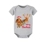 Christmas Matching Family Pajamas Merry Christmas Dachshund Gray Short Pajamas Set