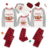 Christmas Matching Family Pajamas Wake Me Up When It's Christmas White Pajamas Set