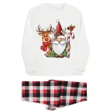 Christmas Matching Family Pajamas Crutches Gnomie with Deer White Pajamas Set