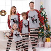 Christmas Matching Family Pajamas Merry Christmas Reindeer Gray Pajamas Set