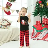 Christmas Matching Family Pajamas Merry Christmas Penguin Deer Black Pajamas Set