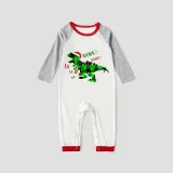 Christmas Matching Family Pajamas Dinosaur Rawr Fala White Pajamas Set