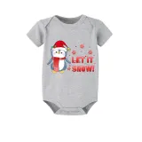 Christmas Matching Family Pajamas Let It Snow Penguin White Short Pajamas Set