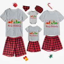 Christmas Matching Family Pajamas Merry Christmas Dachshund Heart Gray Short Pajamas Set