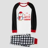 Christmas Matching Family Pajamas Let It Snow Penguin Gray Pajamas Set