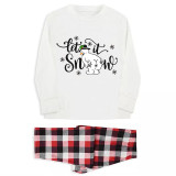 Christmas Matching Family Pajamas Let It Snow White Pajamas Set