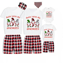 Christmas Matching Family Pajamas Rollin' with My Gnomies Gray Short Pajamas Set
