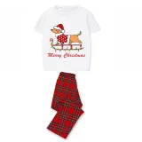Christmas Matching Family Pajamas Merry Christmas Dachshund White Short Pajamas Set