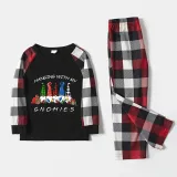 Christmas Matching Family Pajamas Hanging with My Friends Gnomies Black Red Pajamas Set