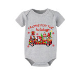 Christmas Matching Family Pajamas Holiday Car with Gnome White Short Pajamas Set