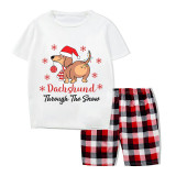 Christmas Matching Family Pajamas Dachshund Through the Snow Gray Short Pajamas Set
