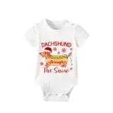Christmas Matching Family Pajamas Dachshund Through the Snow White Short Pajamas Set