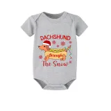 Christmas Matching Family Pajamas Dachshund Through the Snow Gray Short Pajamas Set