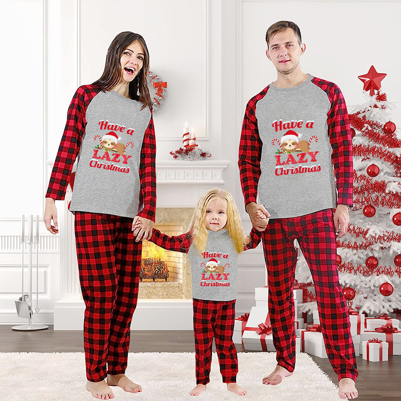Christmas Matching Family Pajamas Have A Lazy Christmas Gray Pajamas Set