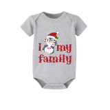 Christmas Matching Family Pajamas I Love My Family Penguin Gray Short Pajamas Set