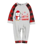 Christmas Matching Family Pajamas Let It Snow Penguin Gray Pajamas Set