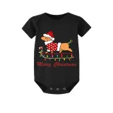 Christmas Matching Family Pajamas Merry Christmas Dachshund Black Pajamas Set