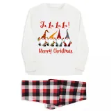 Christmas Matching Family Pajamas LA LA LA LA Gnomies Merry Christmas White Pajamas Set