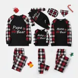 Christmas Matching Family Pajamas Papa Mama and Baby Bear Family Black Red Plaids Pajamas Set