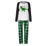 Christmas Matching Family Pajamas Dinosaur Rawr Fala Green Pajamas Set