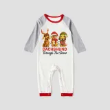 Christmas Matching Family Pajamas Dachshund Through the Snow Three Pets White Pajamas Set