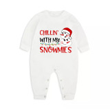 Christmas Matching Family Pajamas Chillin' with Snowman White Pajamas Set