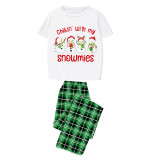 Christmas Matching Family Pajamas Chillin' with My Snowmies Green Pajamas Set