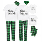 Christmas Matching Family Pajamas Let It Snow Green Pajamas Set