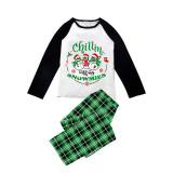 Christmas Matching Family Pajamas Wreath Chillin with Snowmies Green Pajamas Set
