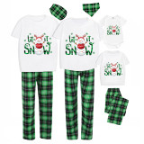 Christmas Matching Family Pajamas Let It Snowman Green Pajamas Set