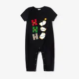 Christmas Matching Family Pajamas Hohoho Penguin Black Pajamas Set