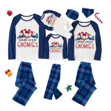 Christmas Matching Family Pajamas Sitting Gnimoes Blue Pajamas Set