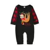 Christmas Matching Family Pajamas Sloth Christmas Gift Black Pajamas Set