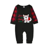 Christmas Matching Family Pajamas Here Comes Santa Paws Black Pajamas Set