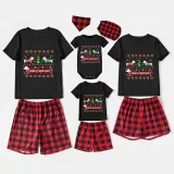 Christmas Matching Family Pajamas Merry Christmas Dachshund Print Black Pajamas Set
