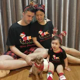 Christmas Matching Family Pajamas Merry Christmas Dachshund Black Pajamas Set