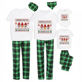 Christmas Matching Family Pajamas Seamless Hanging Gnomies Green Pajamas Set