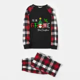Christmas Matching Family Pajamas I'll Be with Gnome For Christmas Black Red Pajamas Set