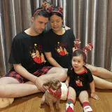 Christmas Matching Family Pajamas Merry Christmas Sloth Black Pajamas Set
